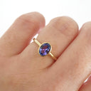 Elegant Oval Cut Bezel Set Solitaire Tanzanite Ring