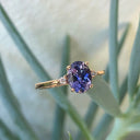 Elegant Oval Tanzanite and Petite Diamond Accent Rose Gold Ring