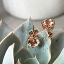 Elegant Pink Peach Morganite Studs