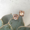 Elegant Pink Peach Morganite Studs