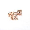 Elegant Pink Peach Morganite Studs