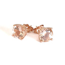 Elegant Pink Peach Morganite Studs