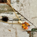 Elegant Solitaire Cushion Cut Citrine Pendant