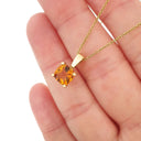   Elegant Solitaire Cushion Cut Citrine Pendant