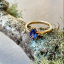 Elegant Solitaire Double Claw Pear Tanzanite Ring