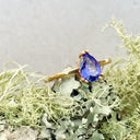 Elegant Solitaire Double Claw Pear Tanzanite Ring