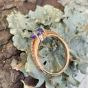 Elegant Split Diamond Encrusted Shank Tanzanite Rose Gold Ring