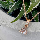 Elegant Three Claw Trilliant Morganite Pendant