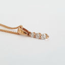 Elegant Three Diamond Rose Gold Drop Pendant