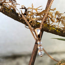 Elegant Three Diamond Rose Gold Drop Pendant