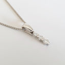 Elegant Three Diamond White Gold Drop Pendant