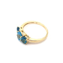 Elegant Trilogy Blue And London Blue Topaz and Diamond Ring