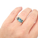 Elegant Trilogy Blue And London Blue Topaz and Diamond Ring
