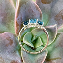 Elegant Trilogy Blue And London Blue Topaz and Diamond Ring