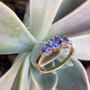 Elegant Trilogy Round Cut Tanzanite Ring