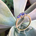 Elegant Trilogy Round Cut Tanzanite Ring