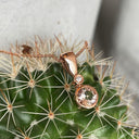 Elegant Tube Set Round Cut Morganite and Diamond Rose Gold Pendant