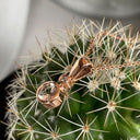 Elegant Tube Set Round Cut Morganite and Diamond Rose Gold Pendant