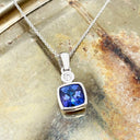 Elegant Tube Set Square Tanzanite and Diamond White Gold Pendant