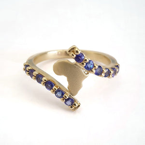 Elegant Twist Yellow Gold Africa Tanzanite Ring 