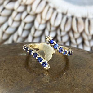 Elegant Twist Yellow Gold Africa Tanzanite Ring 