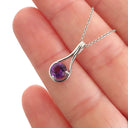 Elegant White Gold Double Line Bale Amethyst Pendant