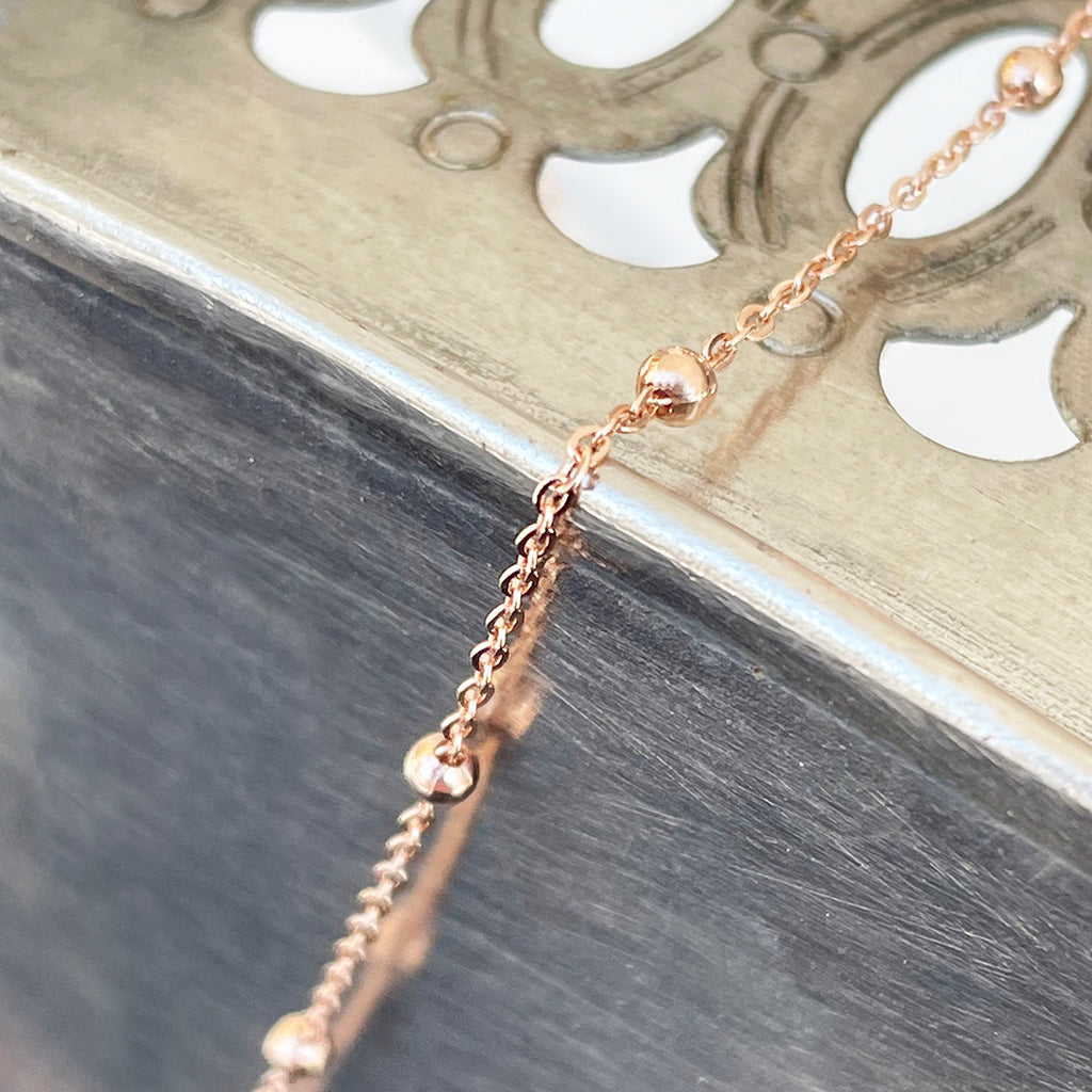 Elegantly Beaded Rose Gold Chain