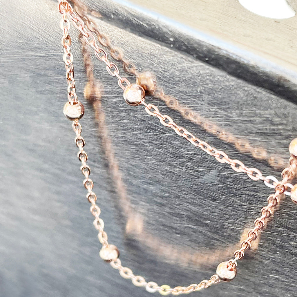 Elegantly Beaded Rose Gold Chain