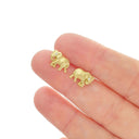  Elephant Yellow Gold and Diamond Studs
