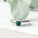Emerald And Diamond Sprinkled Shoulder Ring