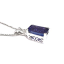 Emerald Cut Tanzanite with Trilogy Accent Diamond Pendant