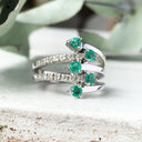 Emerald, Diamond and White Gold Multiband Me Ring Ring