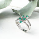 Emerald, Diamond and White Gold Multiband Me Ring Ring