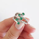 Emerald, Diamond and White Gold Multiband Me Ring Ring
