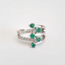 Emerald, Diamond and White Gold Multiband Me Ring Ring