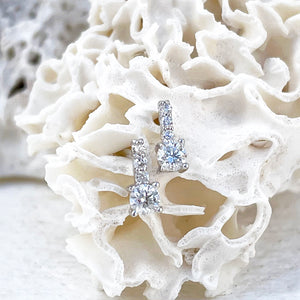 Enchanting Petite White Diamond White Gold Studs