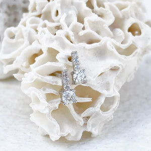 Enchanting Petite White Diamond White Gold Studs