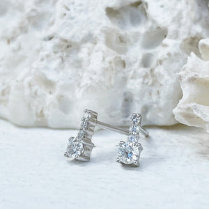 Enchanting Petite White Diamond White Gold Studs