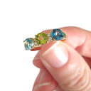 Exceptional Multi-Green and Blue Toned and Diamond Ring