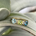 Exceptional Multi-Green and Blue Toned and Diamond Ring