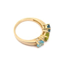Exceptional Multi-Green and Blue Toned and Diamond Ring