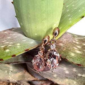 Exquisite Oval Morganite and Diamond Highlight Drop Earrings