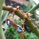Fancy Bezel Tanzanite and Diamond Drop Earrings