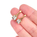   Filigree Bale Aquamarine Yellow Gold Drop Earrings