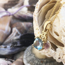 Filigree Bale Cushion Cut Aquamarine Pendant