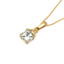 Filigree Bale Cushion Cut Aquamarine Pendant