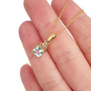 Filigree Bale Cushion Cut Aquamarine Pendant