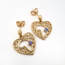 Filigree Heart Africa Tanzanite Earrings
