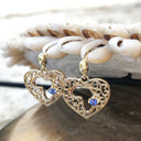 Filigree Heart Africa Tanzanite Earrings