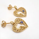 Filigree Heart Africa Tanzanite Earrings
